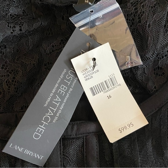 LANE BRYANT BLACK SLEEVELESS STRETCH LACE BODYCON COMPRESSION DRESS PLUS Sz 16 - Picture 4 of 9